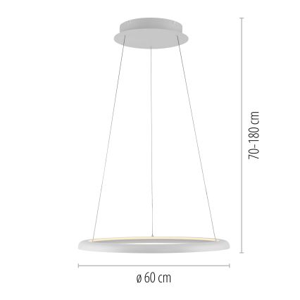 Schöner Wohnen 15570-16 - LED dimeriu reguliuojamas pakabinamas šviestuvas ant laido QUILLO LED/36W/230V Ø 60 cm balta