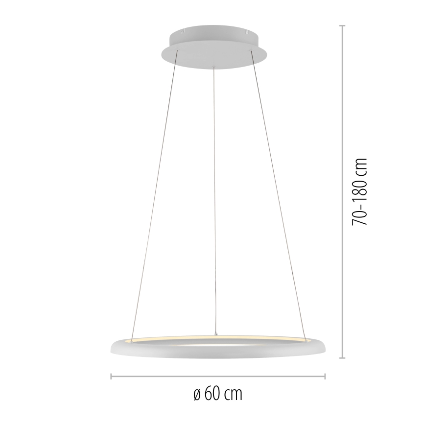 Schöner Wohnen 15570-16 - LED dimeriu reguliuojamas pakabinamas šviestuvas ant laido QUILLO LED/36W/230V Ø 60 cm balta