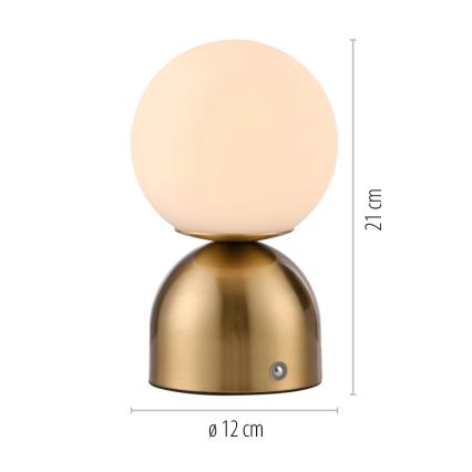 Schöner Wohnen 19218-12 - LED reguliuojama jutiklinė įkraunama stalinė lempa RUDI LED/1,2W/5V 3000-6000K 1200 mAh auksinė