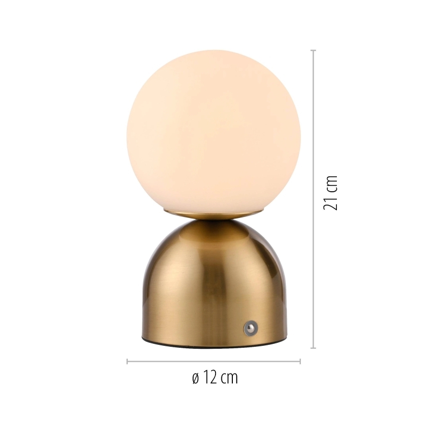 Schöner Wohnen 19218-12 - LED reguliuojama jutiklinė įkraunama stalinė lempa RUDI LED/1,2W/5V 3000-6000K 1200 mAh auksinė