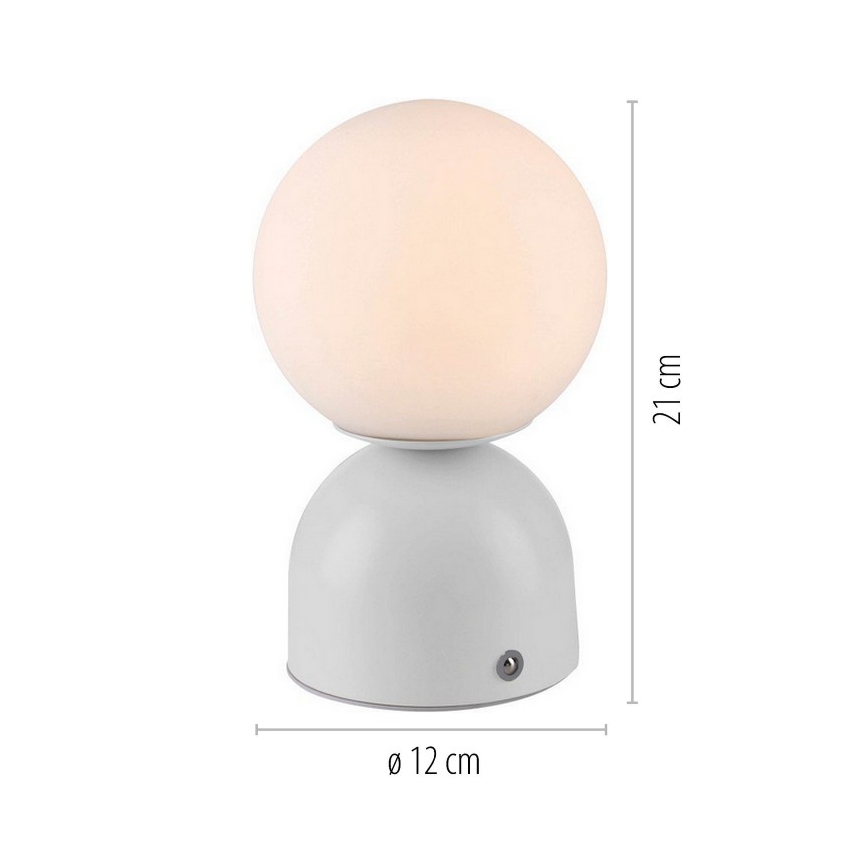 Schöner Wohnen 19218-16 - LED reguliuojama jutiklinė įkraunama stalinė lempa RUDI LED/1,2W/5V 3000-6000K 1200 mAh balta