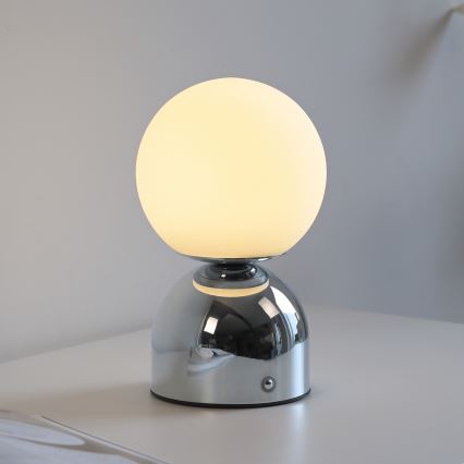 Schöner Wohnen 19218-17 - LED reguliuojama jutiklinė įkraunama stalo lempa RUDI LED/1,2W/5V 3000-6000K 1200 mAh blizgus chromas