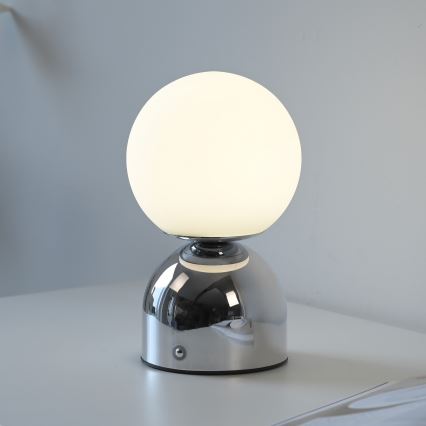 Schöner Wohnen 19218-17 - LED reguliuojama jutiklinė įkraunama stalo lempa RUDI LED/1,2W/5V 3000-6000K 1200 mAh blizgus chromas