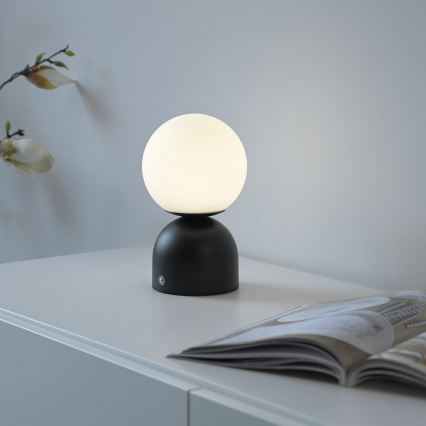 Schöner Wohnen 19218-18 - LED reguliuojama jutiklinė įkraunama stalinė lempa RUDI LED/1,2W/5V 3000-6000K 1200 mAh juoda