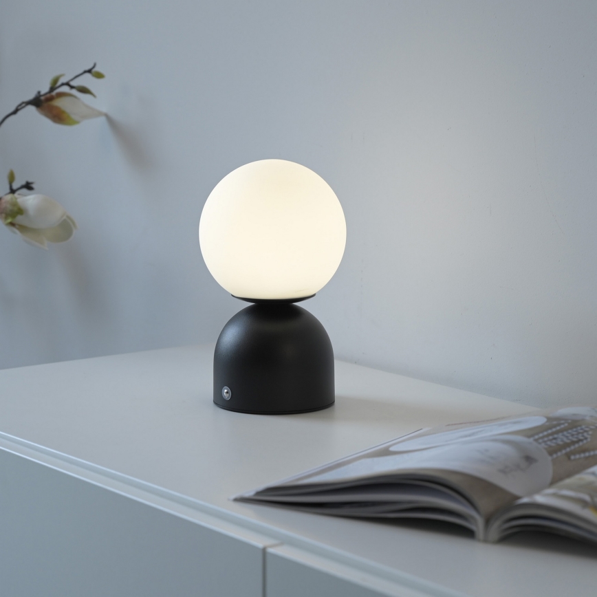 Schöner Wohnen 19218-18 - LED reguliuojama jutiklinė įkraunama stalinė lempa RUDI LED/1,2W/5V 3000-6000K 1200 mAh juoda