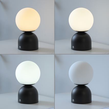 Schöner Wohnen 19218-18 - LED reguliuojama jutiklinė įkraunama stalinė lempa RUDI LED/1,2W/5V 3000-6000K 1200 mAh juoda