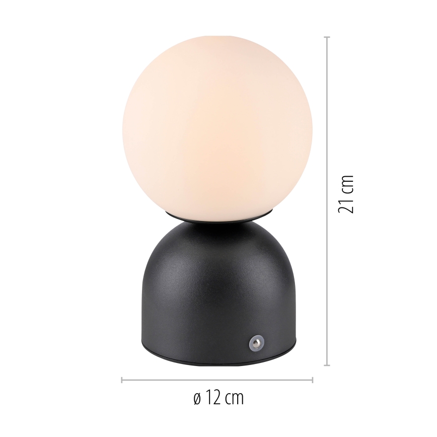 Schöner Wohnen 19218-18 - LED reguliuojama jutiklinė įkraunama stalinė lempa RUDI LED/1,2W/5V 3000-6000K 1200 mAh juoda