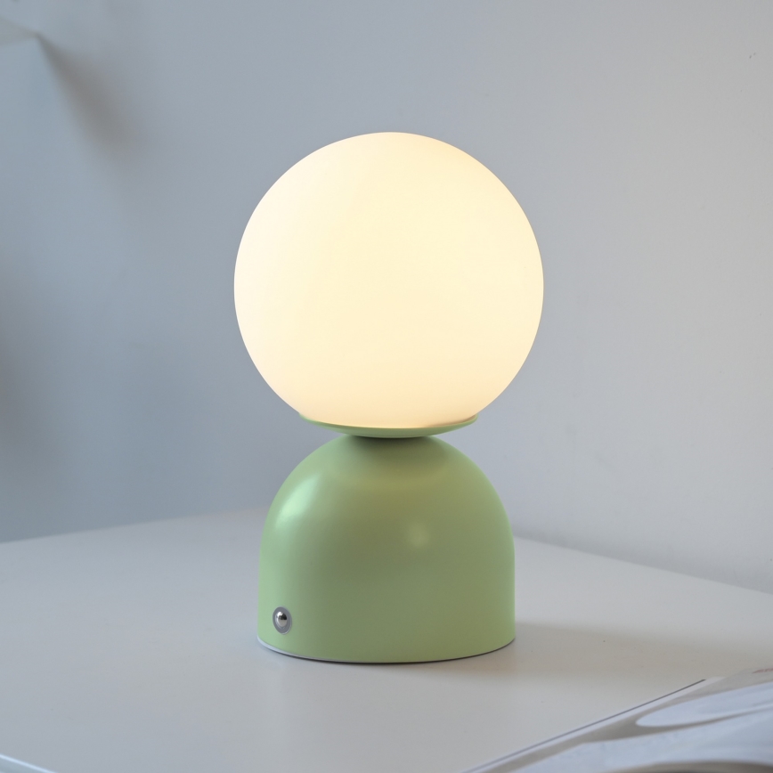 Schöner Wohnen 19218-43 - dimeriuojama jutiklinė įkraunama stalinė lempa RUDI LED/1,2W/5V 3000-6000K 1200 mAh žalia