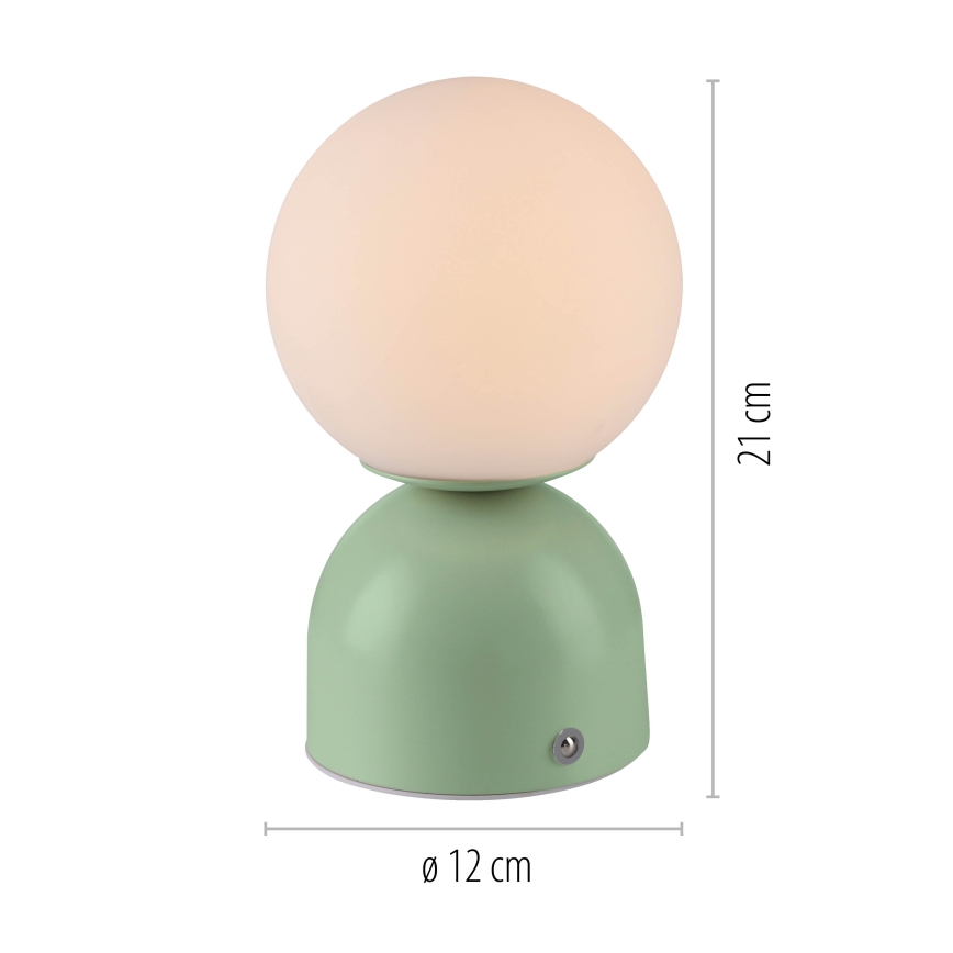 Schöner Wohnen 19218-43 - dimeriuojama jutiklinė įkraunama stalinė lempa RUDI LED/1,2W/5V 3000-6000K 1200 mAh žalia