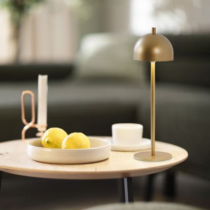 Schöner Wohnen 19244-12 - reguliuojama jutiklinė įkraunama lauko stalo lempa BELLIS LED/2,5W/5V 2600 mAh IP54 auksinė