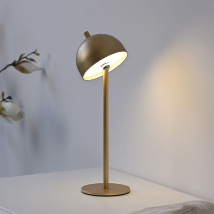 Schöner Wohnen 19244-12 - reguliuojama jutiklinė įkraunama lauko stalo lempa BELLIS LED/2,5W/5V 2600 mAh IP54 auksinė