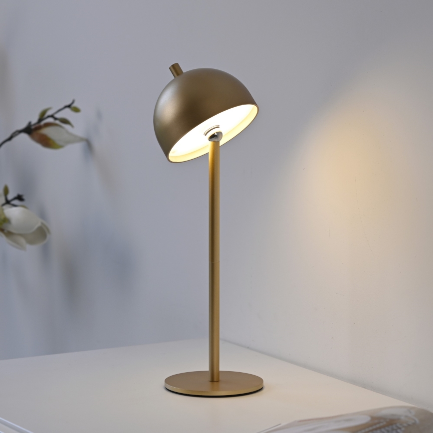 Schöner Wohnen 19244-12 - reguliuojama jutiklinė įkraunama lauko stalo lempa BELLIS LED/2,5W/5V 2600 mAh IP54 auksinė