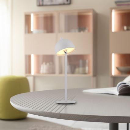 Schöner Wohnen 19244-16 - LED reguliuojamo ryškumo lietimu valdomas įkraunamas lauko stalinis šviestuvas BELLIS LED/2,5W/5V 2600 mAh IP54 balta