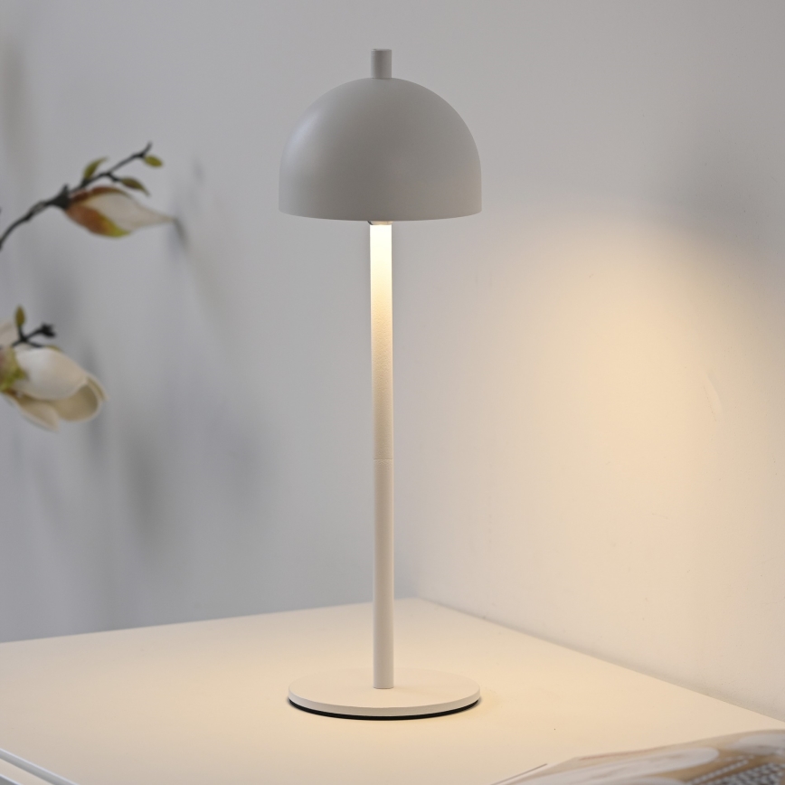 Schöner Wohnen 19244-16 - LED reguliuojamo ryškumo lietimu valdomas įkraunamas lauko stalinis šviestuvas BELLIS LED/2,5W/5V 2600 mAh IP54 balta