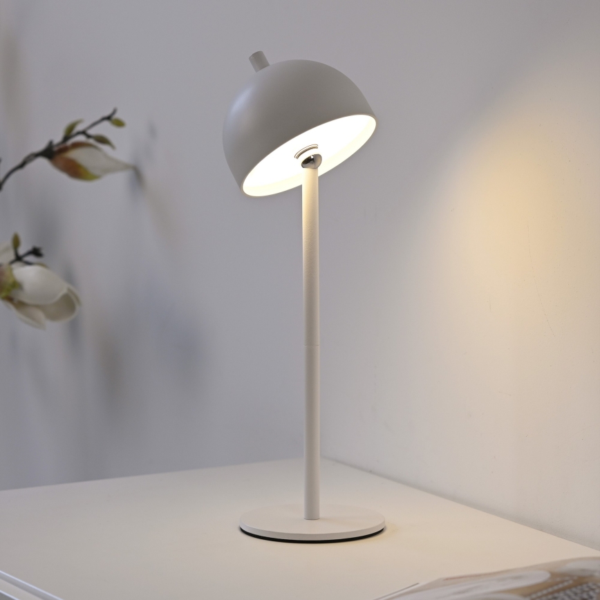 Schöner Wohnen 19244-16 - LED reguliuojamo ryškumo lietimu valdomas įkraunamas lauko stalinis šviestuvas BELLIS LED/2,5W/5V 2600 mAh IP54 balta