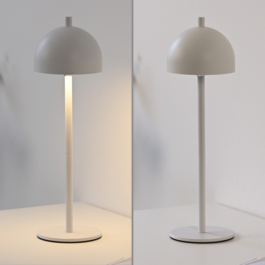 Schöner Wohnen 19244-16 - LED reguliuojamo ryškumo lietimu valdomas įkraunamas lauko stalinis šviestuvas BELLIS LED/2,5W/5V 2600 mAh IP54 balta