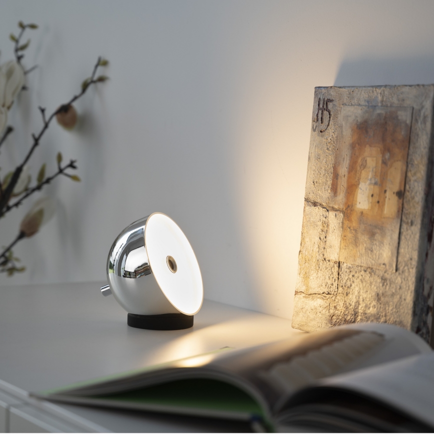 Schöner Wohnen 19244-17 - LED su reguliuojamu ryškumu jutiklinė įkraunama lauko stalo lempa BELLIS LED/2,5W/5V 2600 mAh IP54 blizgus chromas