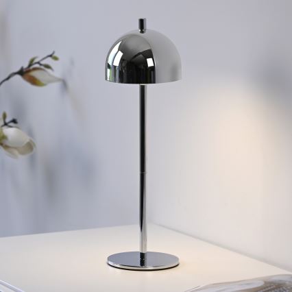 Schöner Wohnen 19244-17 - LED su reguliuojamu ryškumu jutiklinė įkraunama lauko stalo lempa BELLIS LED/2,5W/5V 2600 mAh IP54 blizgus chromas