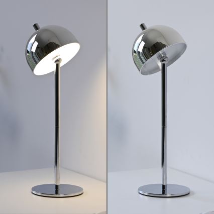 Schöner Wohnen 19244-17 - LED su reguliuojamu ryškumu jutiklinė įkraunama lauko stalo lempa BELLIS LED/2,5W/5V 2600 mAh IP54 blizgus chromas