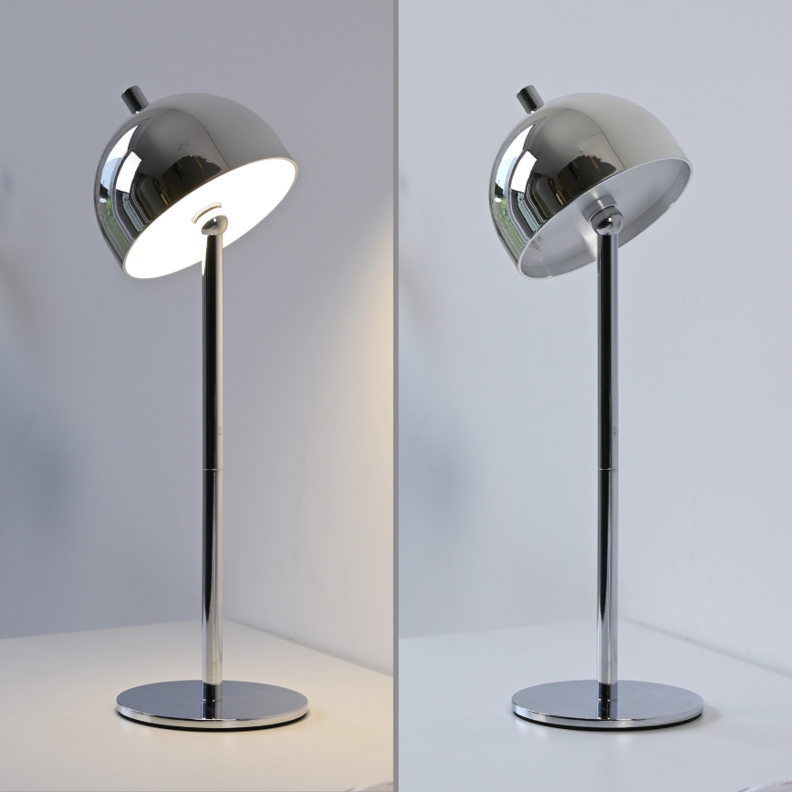 Schöner Wohnen 19244-17 - LED su reguliuojamu ryškumu jutiklinė įkraunama lauko stalo lempa BELLIS LED/2,5W/5V 2600 mAh IP54 blizgus chromas