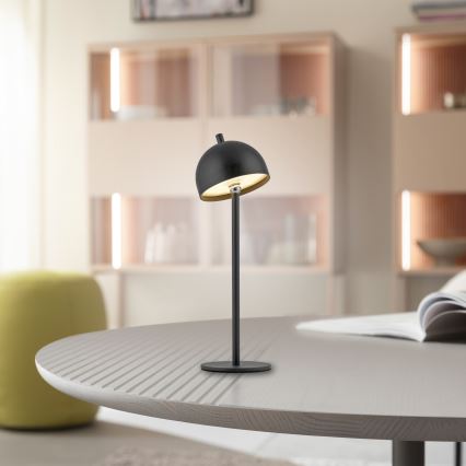 Schöner Wohnen 19244-18 - LED dimeriuojama lietimui valdoma įkraunama lauko stalinis šviestuvas BELLIS LED/2,5W/5V 2600 mAh IP54 juoda