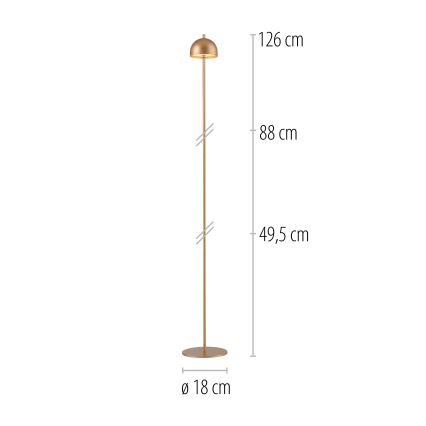 Schöner Wohnen 19245-12 - LED jutiklinė, reguliuojama įkraunama lauko pastatoma lempa BELLIS LED/2,5W/5V 2600 mAh IP54 auksinė