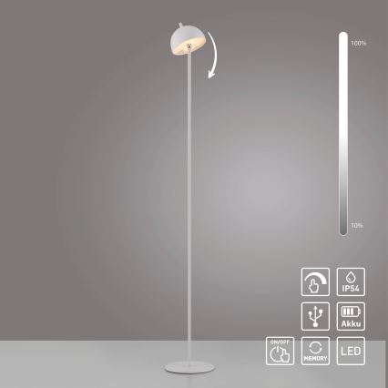 Schöner Wohnen 19245-16 - LED reguliuojamo ryškumo jutiklinė įkraunama lauko pastatoma lempa BELLIS LED/2,5W/5V 2600 mAh IP54 balta