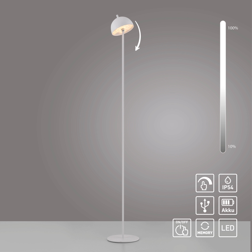 Schöner Wohnen 19245-16 - LED reguliuojamo ryškumo jutiklinė įkraunama lauko pastatoma lempa BELLIS LED/2,5W/5V 2600 mAh IP54 balta