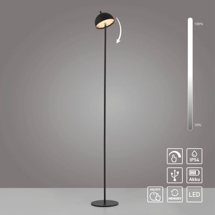 Schöner Wohnen 19245-18 - LED jutiklinis, reguliuojamo ryškumo, įkraunamas lauko toršeras BELLIS LED/2,5W/5V 2600 mAh IP54 juoda