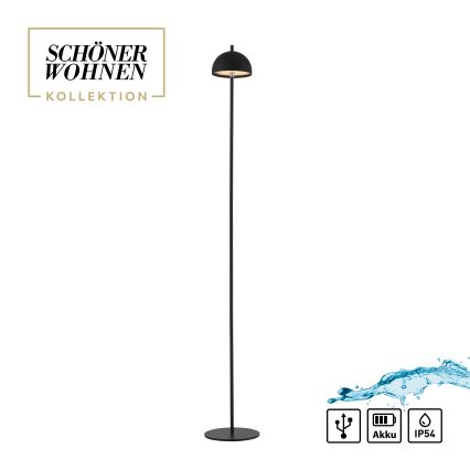 Schöner Wohnen 19245-18 - LED jutiklinis, reguliuojamo ryškumo, įkraunamas lauko toršeras BELLIS LED/2,5W/5V 2600 mAh IP54 juoda