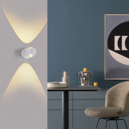 Schöner Wohnen 19331-16 - LED sieninis šviestuvas CHIA 2xLED/2W/230V baltas