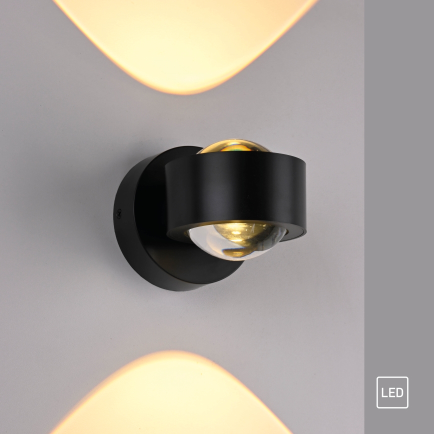 Schöner Wohnen 19331-18 - LED sieninis šviestuvas CHIA 2xLED/2W/230V juodas