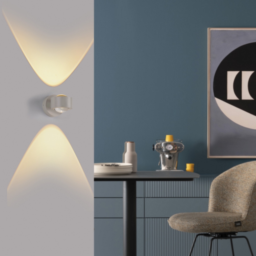 Schöner Wohnen 19331-39 - LED sieninis šviestuvas CHIA 2xLED/2W/230V pilkos spalvos