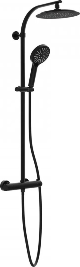 Schütte 60076 - MADURA FRESH juodas dušo komplektas su termostatiniu maišytuvu