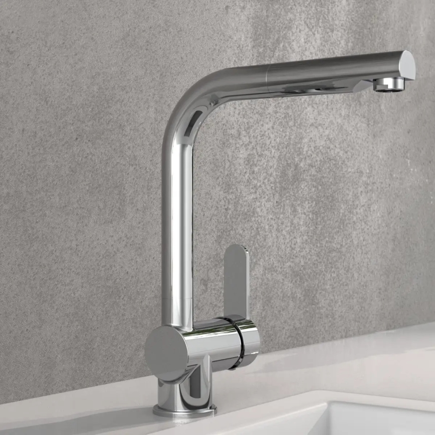 Schütte 79700 - Virtuvinis maišytuvas su ištraukiamu purkštuku LONDON, blizgus chromas