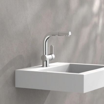 Schütte 79710 - Virtuvinis maišytuvas LONDON su ištraukiama purškimo galvute, blizgus chromas