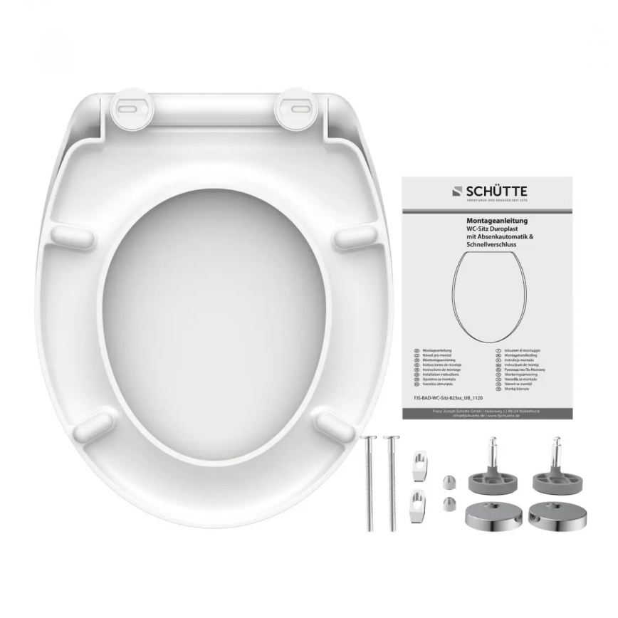 Schütte 82300-A - baltas duroplastinis WC dangtis su SoftClose