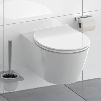 Schütte 82700 - Plona balta WC sėdynė SLIM WHITE su SoftClose, pagaminta iš duroplasto