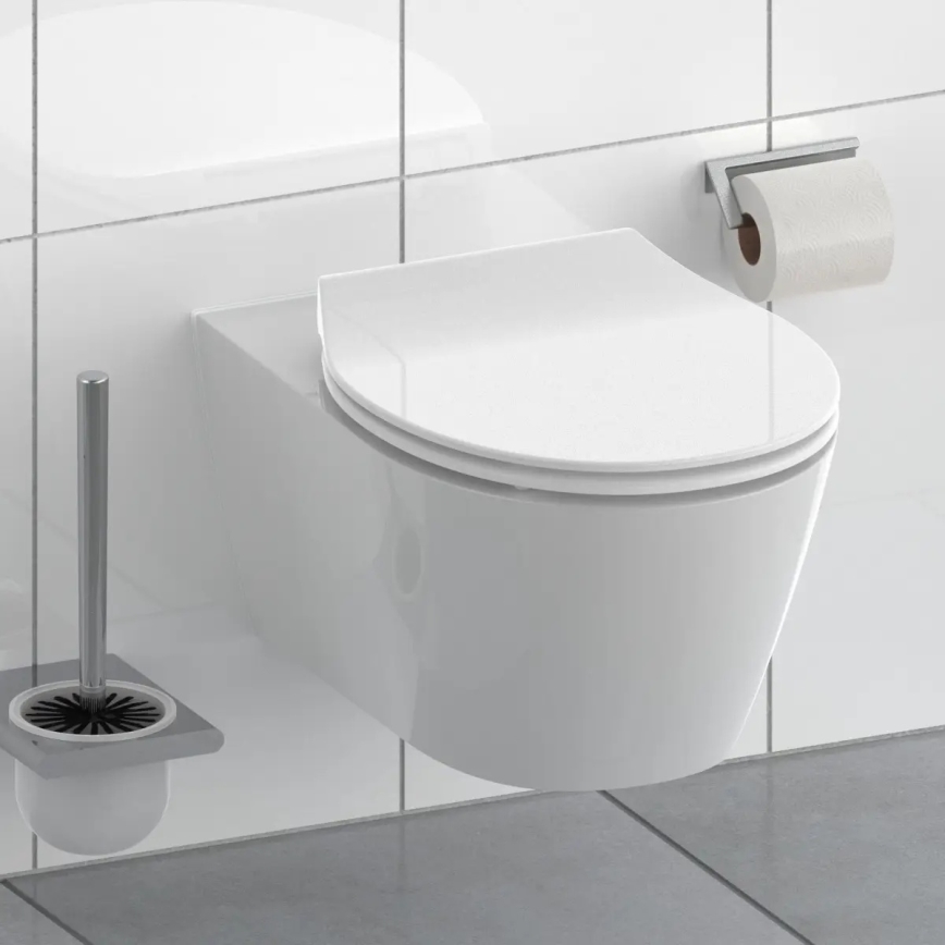 Schütte 82700 - Plona balta WC sėdynė SLIM WHITE su SoftClose, pagaminta iš duroplasto