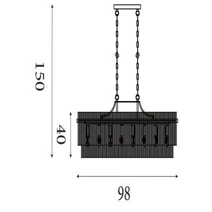 Searchlight - Pakabinama liustra LARA su grandine 8xE14/60W/230V