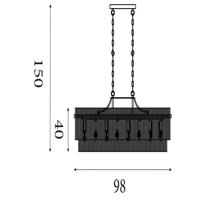 Searchlight - Pakabinama liustra LARA su grandine 8xE14/60W/230V