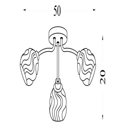 Searchlight - ASTRAL prie lubų tvirtinamas šviestuvas 3xG9/33W/230V auksinis