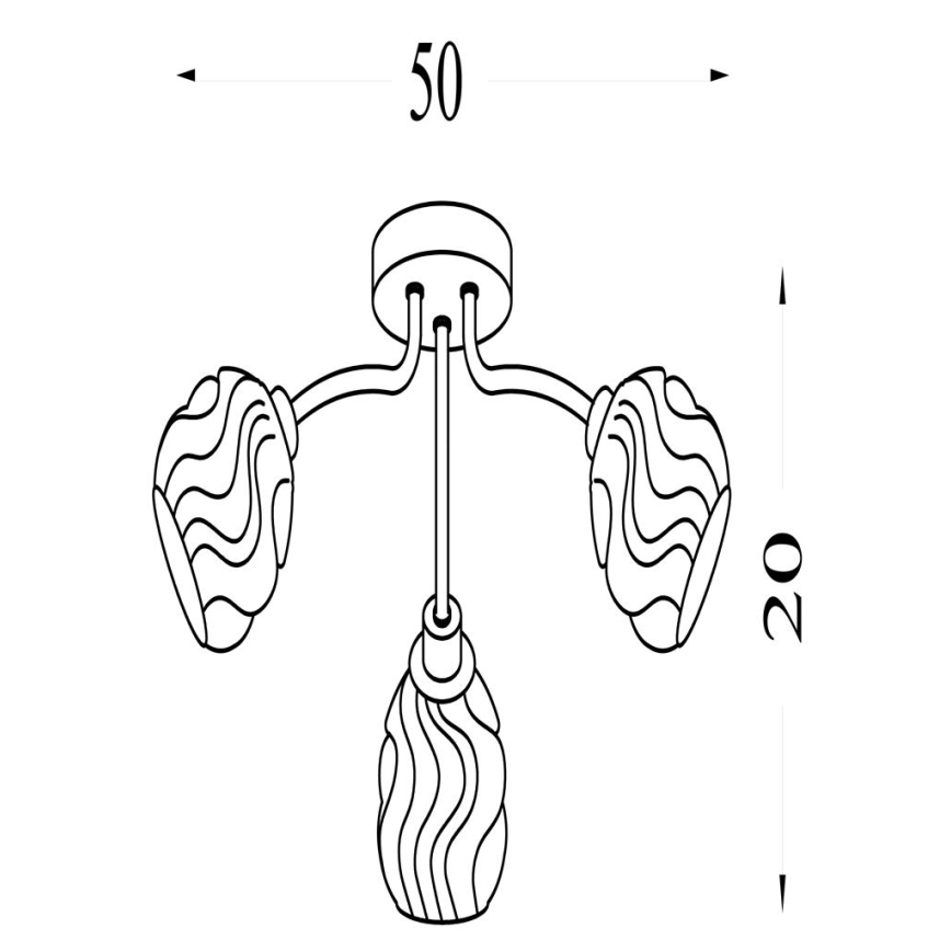 Searchlight - ASTRAL prie lubų tvirtinamas šviestuvas 3xG9/33W/230V auksinis