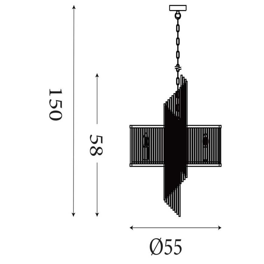 Searchlight - Liustra ant grandinės LARA 6xE14/60W/230V