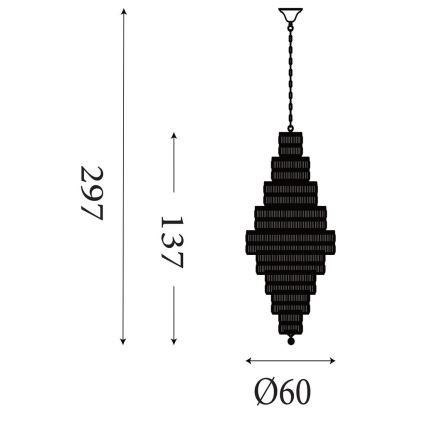 Searchlight - Liustra ant grandinės EMPIRE 13xE14/60W/230V