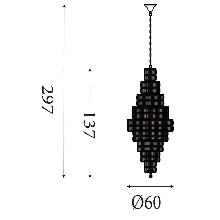 Searchlight - Liustra ant grandinės EMPIRE 13xE14/60W/230V