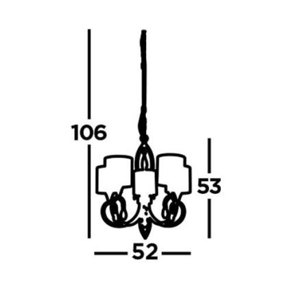 Searchlight - Sietynas ant grandinės ALBERTO 5xE14/60W/230V