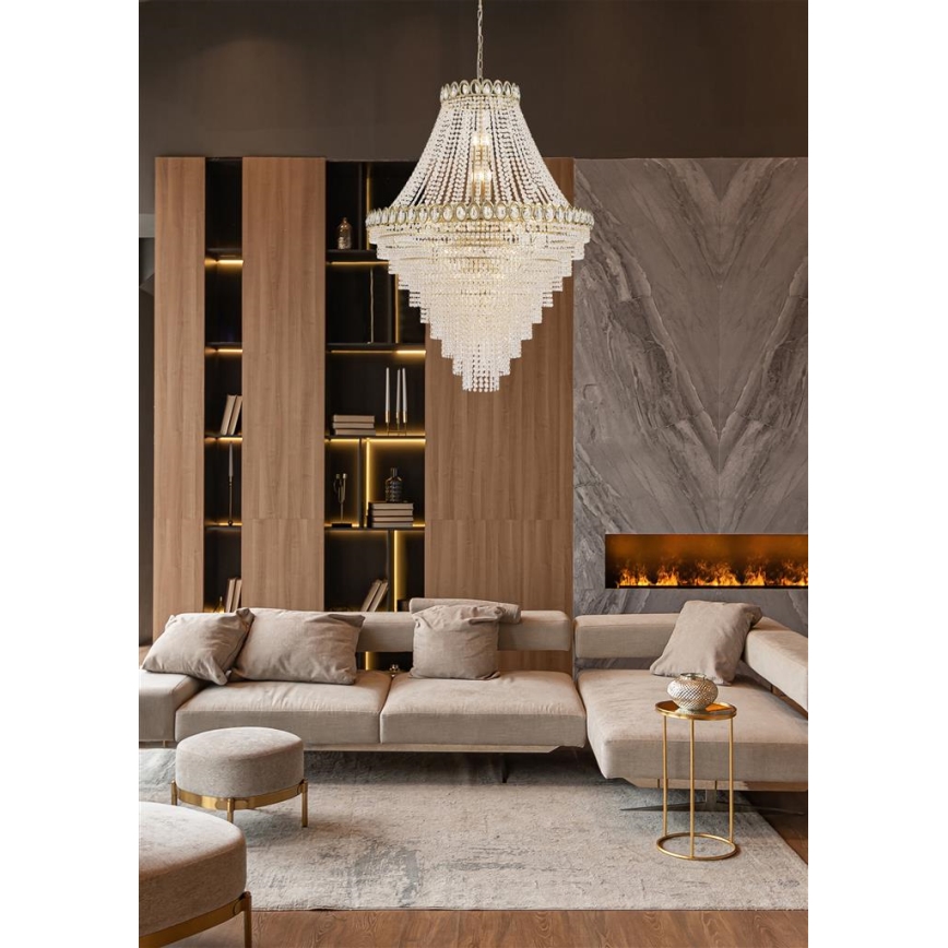 Searchlight - Pakabinama liustra ant grandinės LOUIS PHILLIPE 28xE14/60W/230V