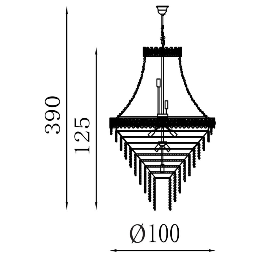Searchlight - Pakabinama liustra ant grandinės LOUIS PHILLIPE 28xE14/60W/230V
