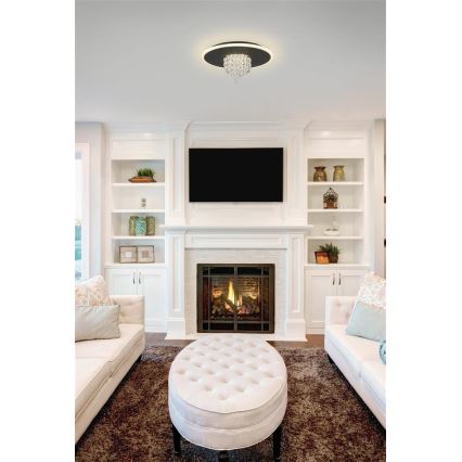 Searchlight - dimeriuojamas LED lubinis šviestuvas DELUGE LED/20W/230V Ø 31,5 cm juodas